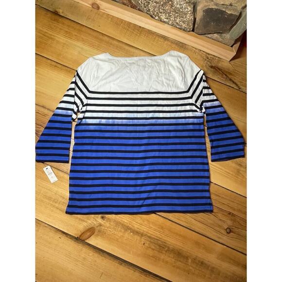NWT! Talbots women's Striped Shirt. Petite Large. Blue & White MSRP 59.50 - Picture 4 of 4